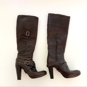 Worn Once! YIN Dark Brown Leather Equestrian Boots